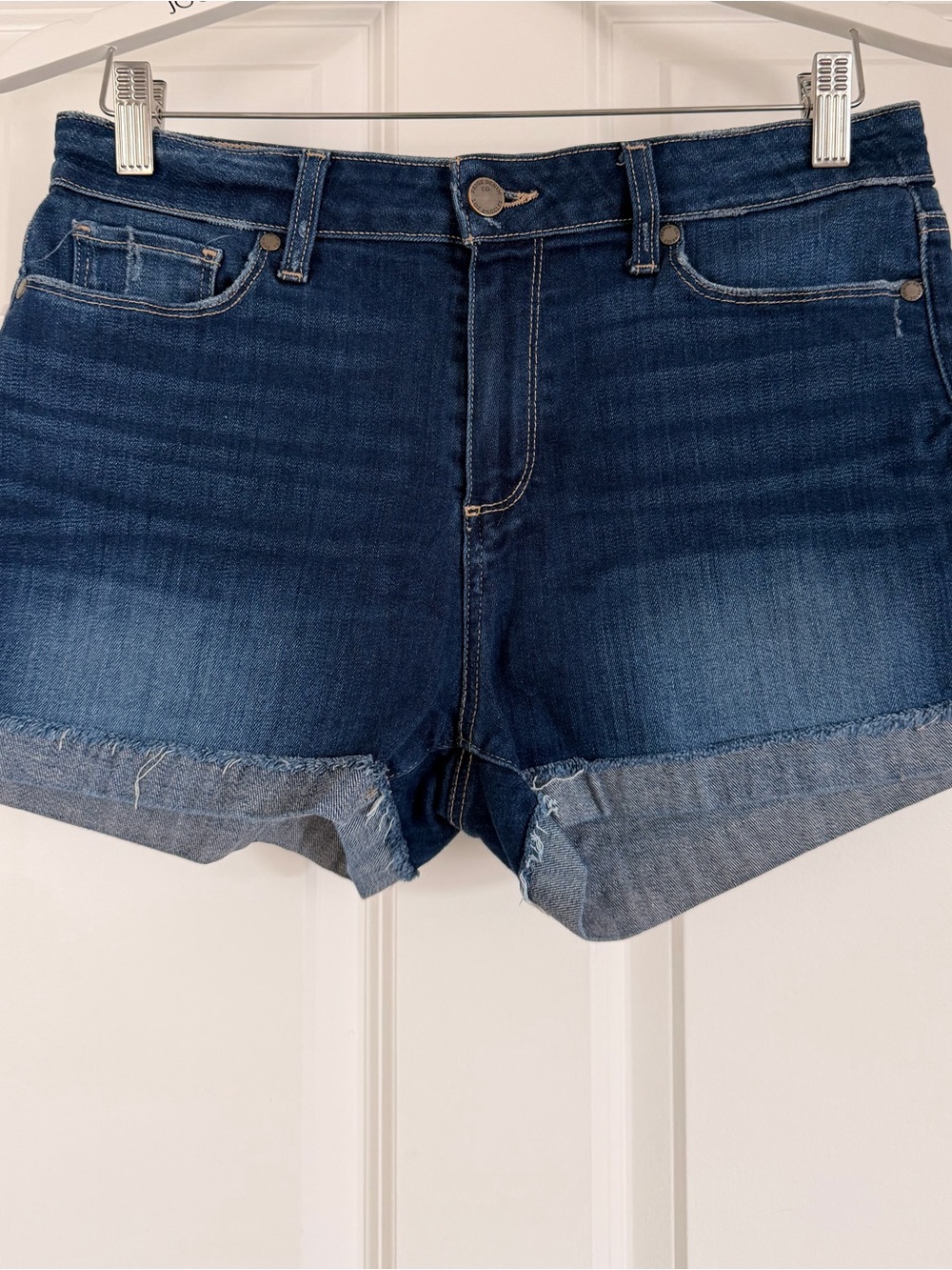PAIGE Denim Roll-Hem Women’s Shorts - Dark Blue